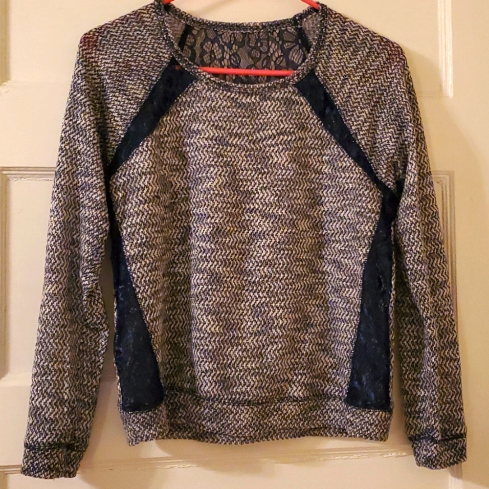 Lace cut-out sweater